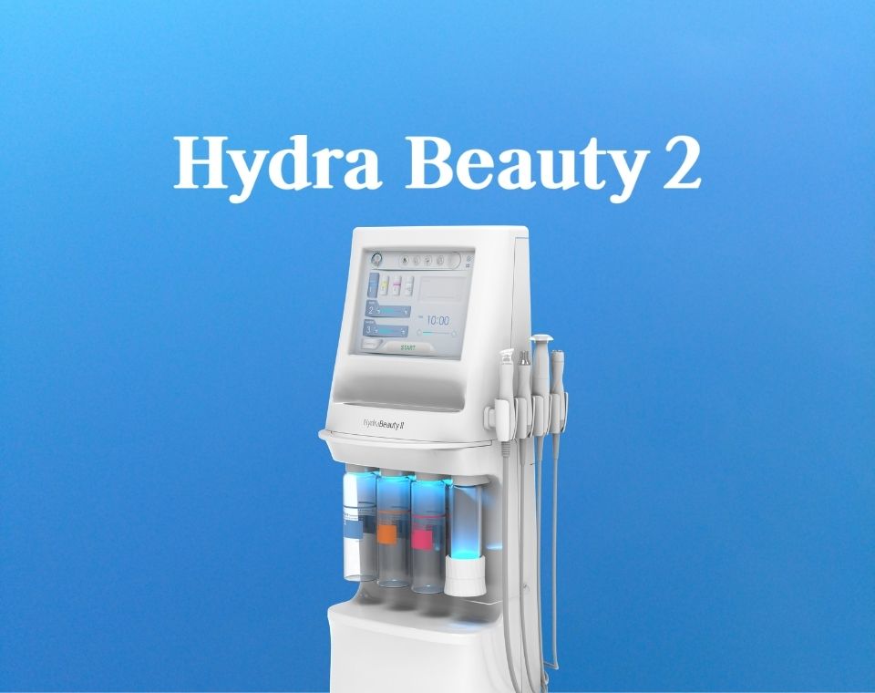 Equipo de hidrodermoabrasión y electroporación para limpieza profunda e hidratación de uso en clínicas dermatológicas o de medicina estética.
